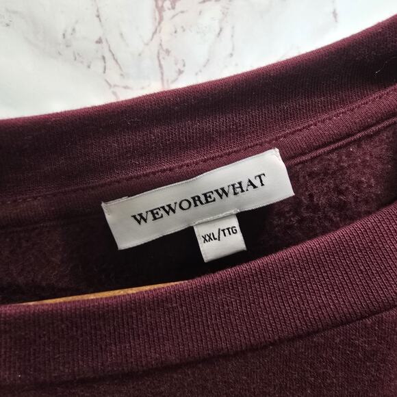We Wore What Sweatshirt Womens XXL 2X Maroon Red Cotton Crew Neck Weworewhat - Picture 3 of 12